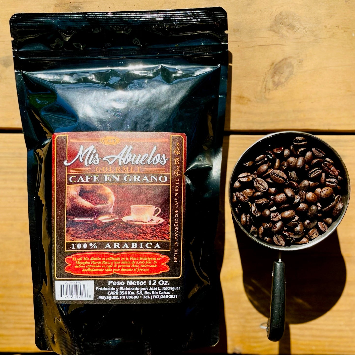 Café Mis Abuelos Coffee Beans 12 Oz.